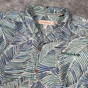Tommy Bahama Silk Shirt Mens Green Hawaiian Ponte Vedra Inn Club Resort Green XL